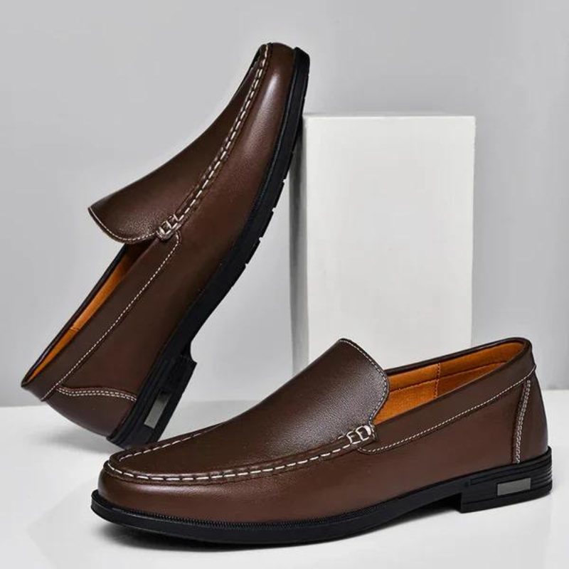Men's Genuine Leather Loafers Slip-On Dress Shoes for Business Casual Wedding Office Formal Occasions Classic Italian Style Handcrafted | Thomler