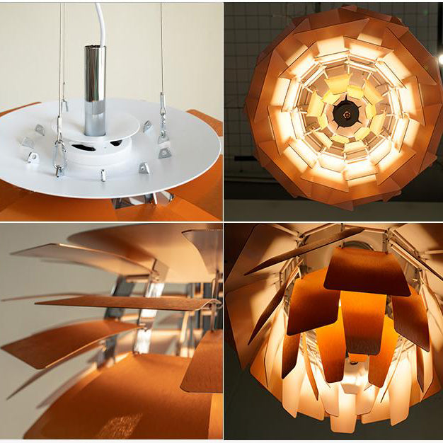 Pendant Light Metal 48.0 cm 18.9" Warm White Dining Room Adjustable Hanging Ceiling Lamp Pinecone Style E27 | Thomler