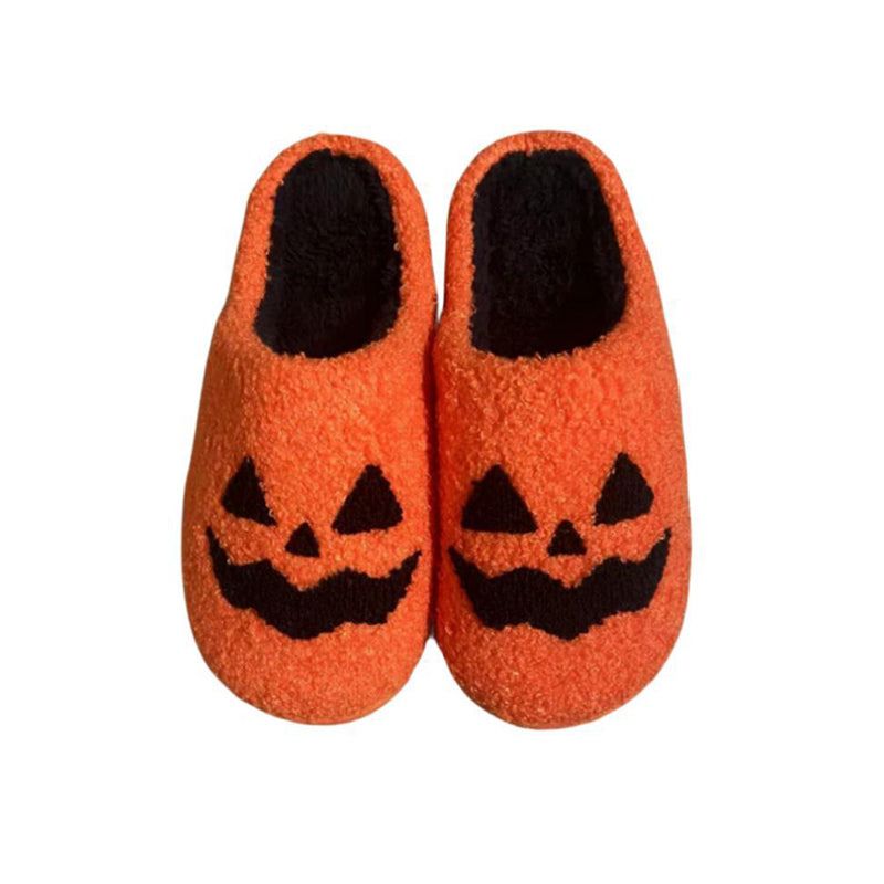 Festive Ghost & Jack-O'-Lantern Indoor Slippers for Halloween – Plush Memory Foam Comfort Footwear | Thomler
