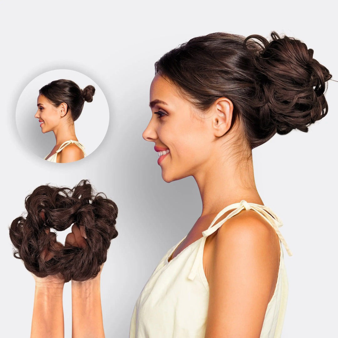 Messy Bun Hair Scrunchie – Instant Volume Ponytail Wrap for Thin or Fine Hair | Thomler