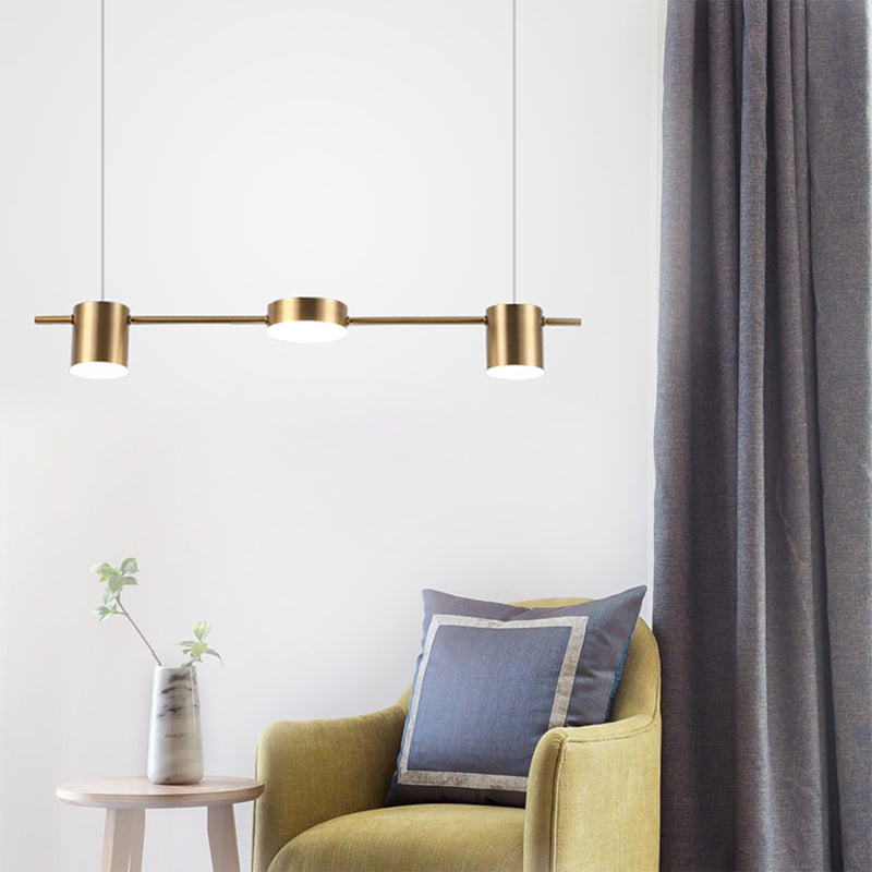 Pendant Light Aluminium 150.0 cm Black Gold Kitchen Island Dining Room LED Ceiling Lamp Adjustable Hanging Lighting | Thomler