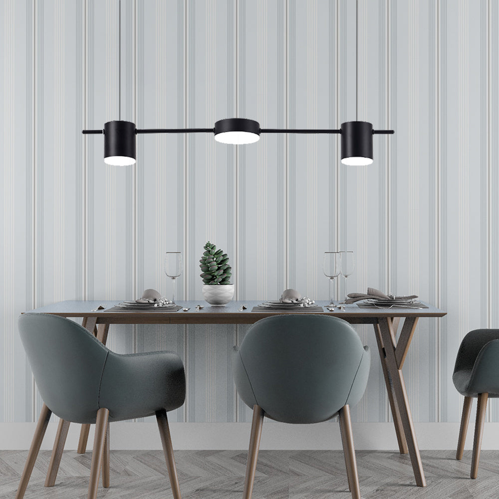 Pendant Light Aluminium 150.0 cm Black Gold Kitchen Island Dining Room LED Ceiling Lamp Adjustable Hanging Lighting | Thomler