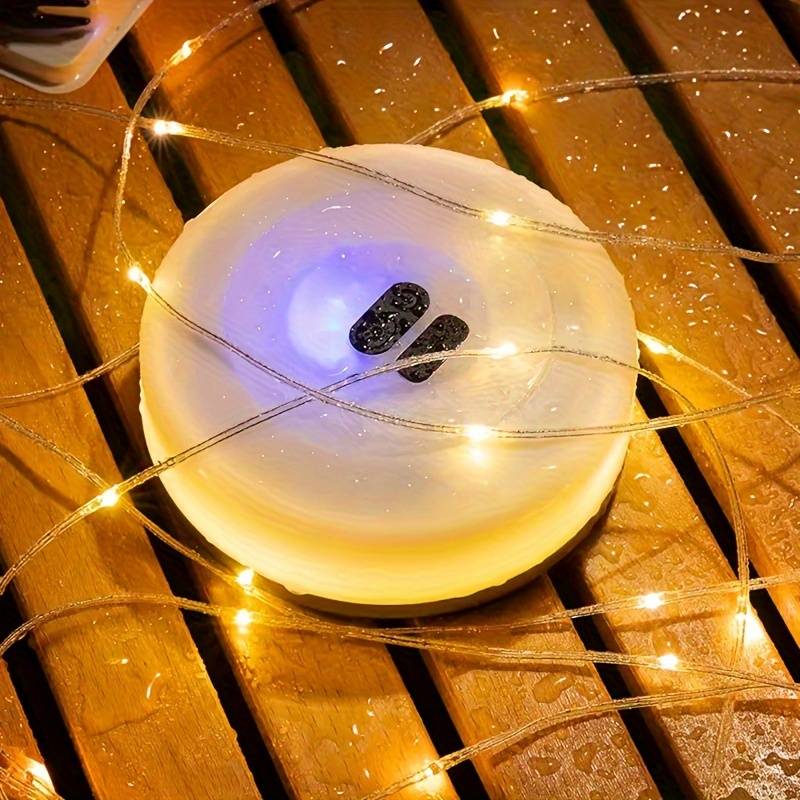 33 ft Rechargeable LED String Lights with 100 Bulbs – 8 Modes, Waterproof for Outdoor, Camping, Patio & Garden Decor | Thomler