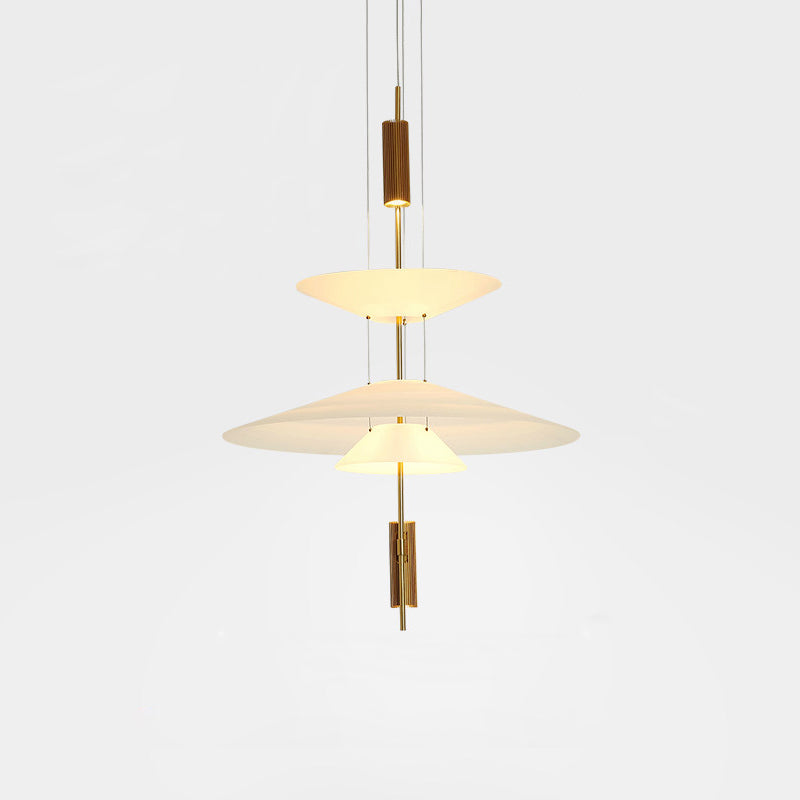 Pendant Light Metal 26 in White LED Ceiling Chandelier Indoor Dining Room Living Area Hanging Lamp | Thomler