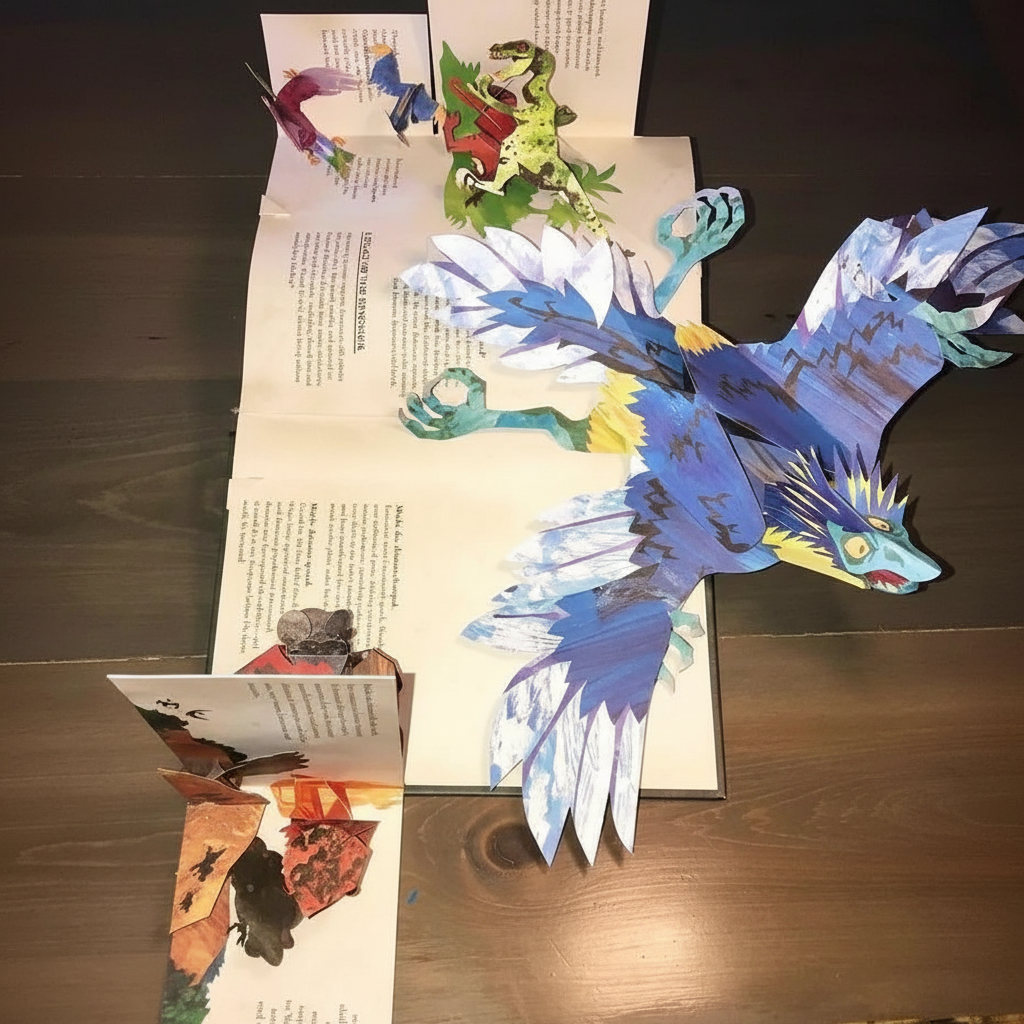 Interactive 3D Pop-Up Dinosaur Book for Kids Educational Prehistoric Adventure Story Time | Thomler