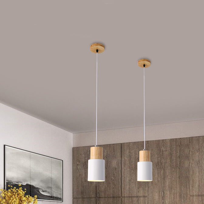 Pendant Light Metal Wood 4.3 in Colorful Adjustable Living Room Restaurant Bar Café Lighting | Thomler