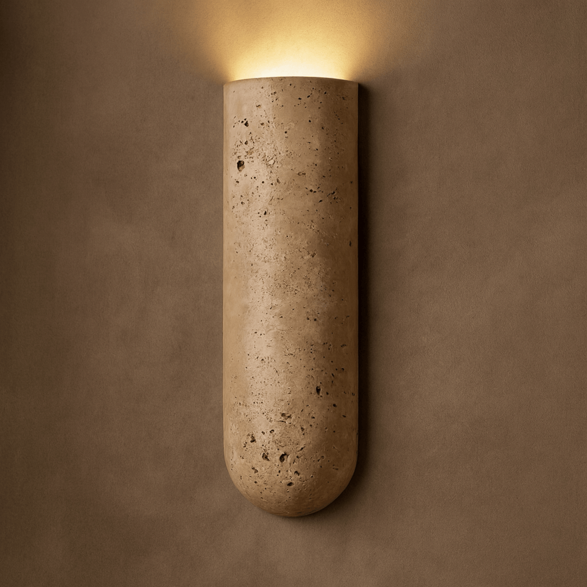 Carved Stone Wall Sconce with Uplight or Downlight – Natural Texture LED Fixture for Bedroom, Hallway & Living Room | Thomler