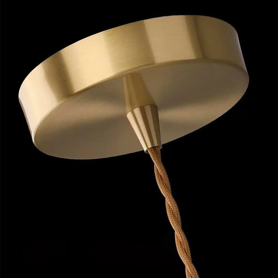 Pendant Light Glass Adjustable 120.0 cm Cream Gold Dining Room Kitchen Island Hanging Ceiling Lamp | Thomler