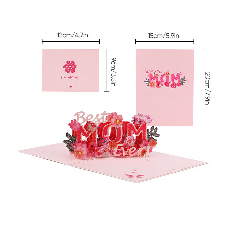 Popup Flower Greeting Card with 3D Laser-Cut Design for Mom, Grandma & Special Occasions | Thomler