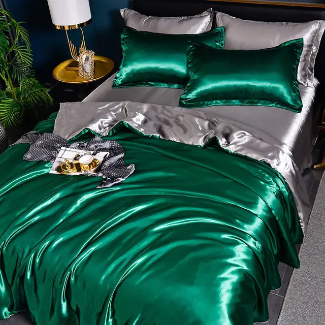 Satin Duvet Cover Set with Pillowcases Smooth Silky Bedding Full Queen King for Bedroom Decor Soft Luxury Comforter Cover Machine Washable | Thomler