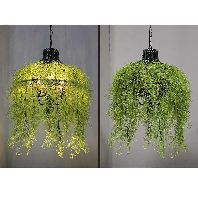 Chandelier Iron With 19.7 in Green Purple Modern Hallway Living Room Bedroom Lighting Fixture 3-Light | Thomler