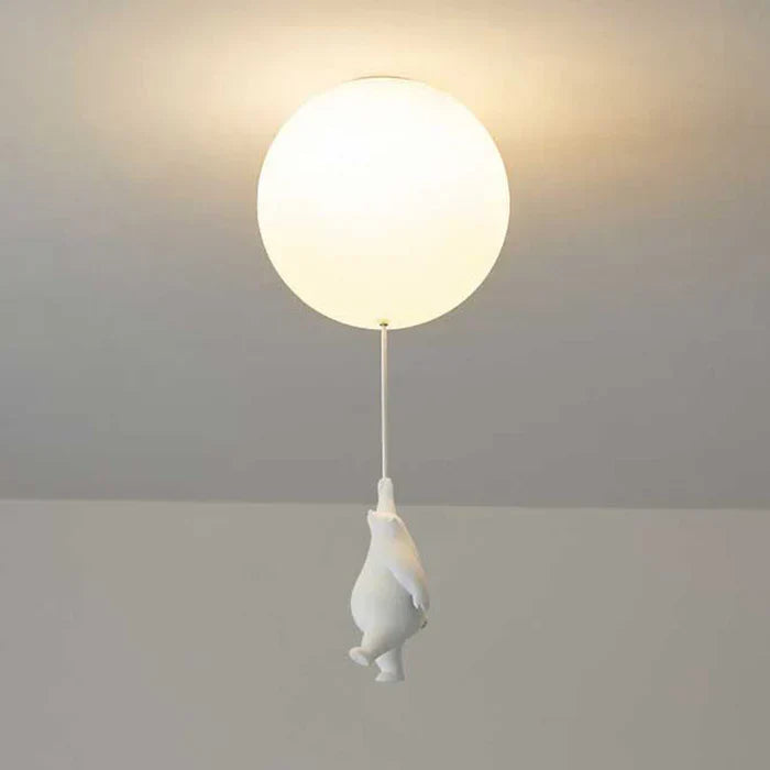 Kids Bear Balloon Ceiling Light Fixture - Whimsical Pendant Lamp for Nursery Bedroom Playroom | Thomler