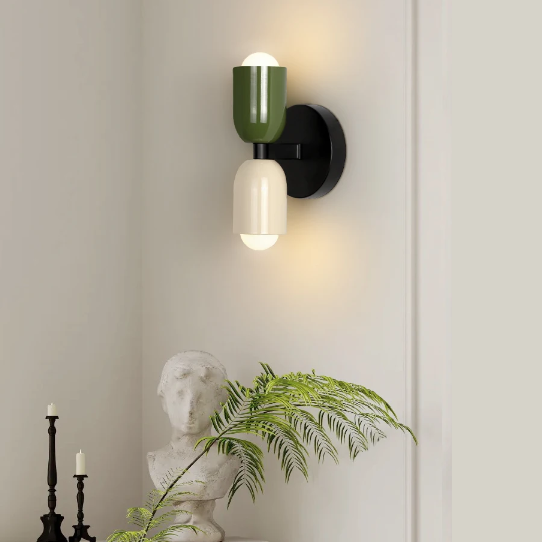 Contemporary Stainless Steel Dual-Head LED Wall Light | Indoor Outdoor Warm White Fixture for Hallway Bedroom Patio | Wall-Mount Sconce | Thomler