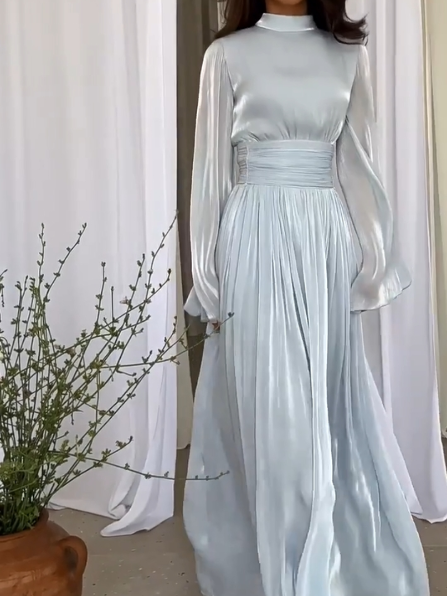 Artistic Ankle-Length Dress with Graceful Drape for Women | Thomler