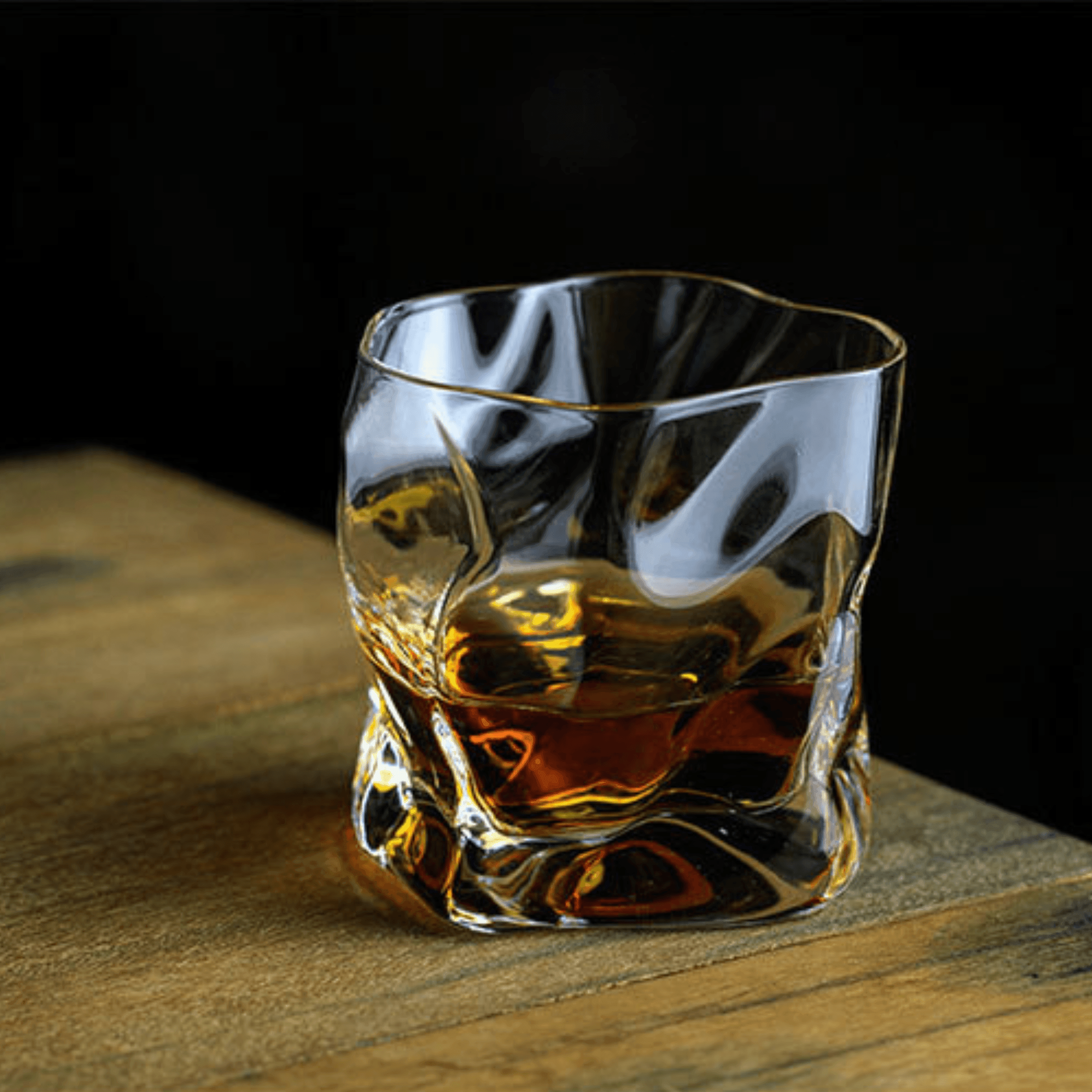 Whiskey Glass Crystal Edo Kiriko Crumple Pattern Japanese Style Wooden Gift Box Collector Barware Tumbler | Thomler