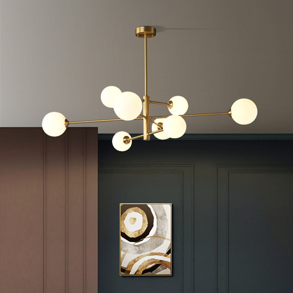 Bubble Glass Pendant Light with Metal Frame for Living Room & Bedroom – Modern Multi-Globe Chandelier for Dining Room & Entryway | Thomler