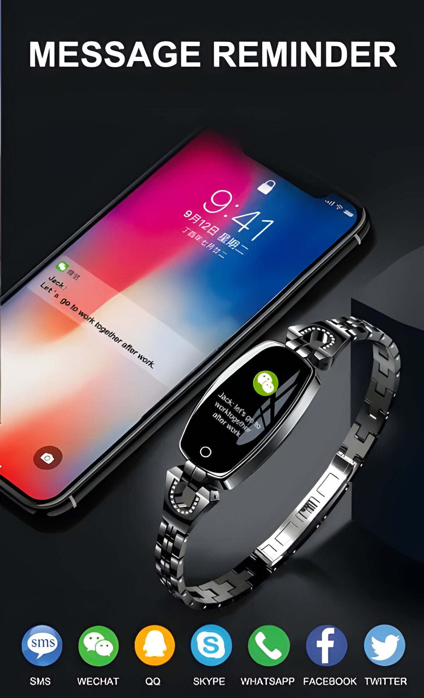 Women's Activity Tracker Bracelet with Heart Rate & Sleep Monitor, Waterproof Wearable Wellness Band with Jewelry Chain Design for iPhone & | Thomler