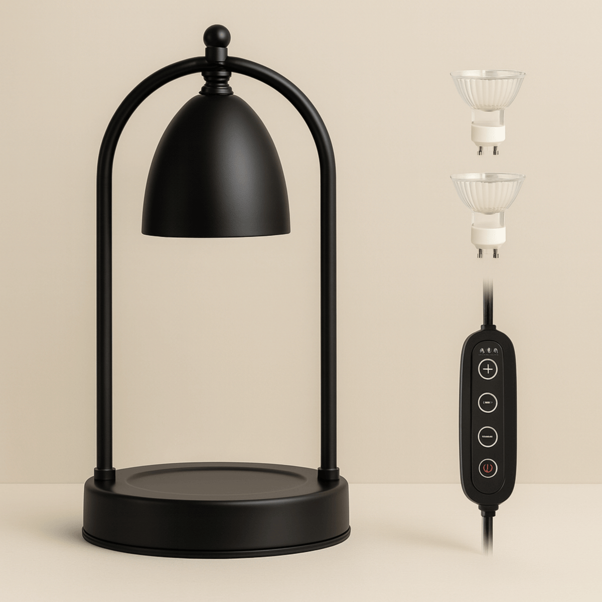 Flameless Heat Wax Melter with Timer & Dimmer – Glass Shade Desktop Fragrance Lamp for Jar Candles | Thomler
