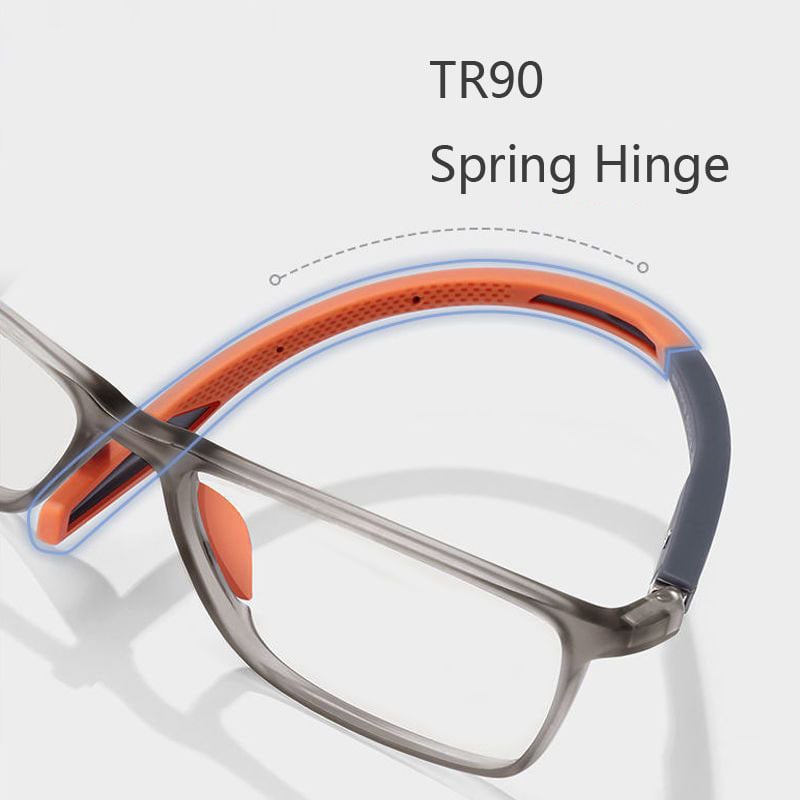 Reading Glasses Men Lightweight Rectangular Frame with Blue Light Filter and HD Vision Anti-Fatigue Lenses for Computer Work Daily Use | Thomler