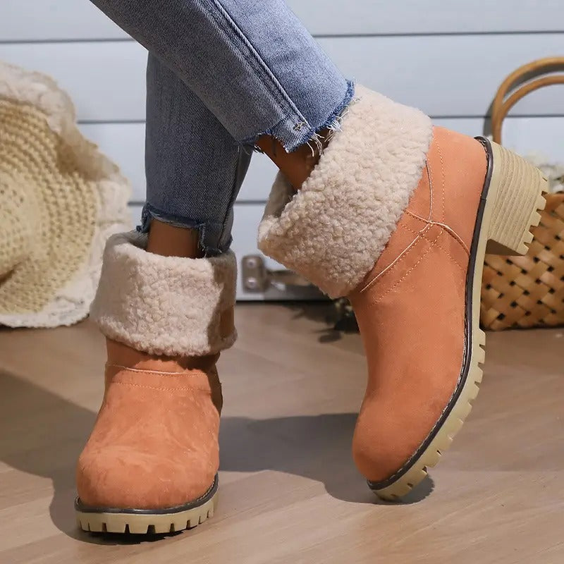 Women's Block Heel Ankle Boots with Arch Support – Lightweight Cushioned Footwear for All-Day Comfort | Thomler