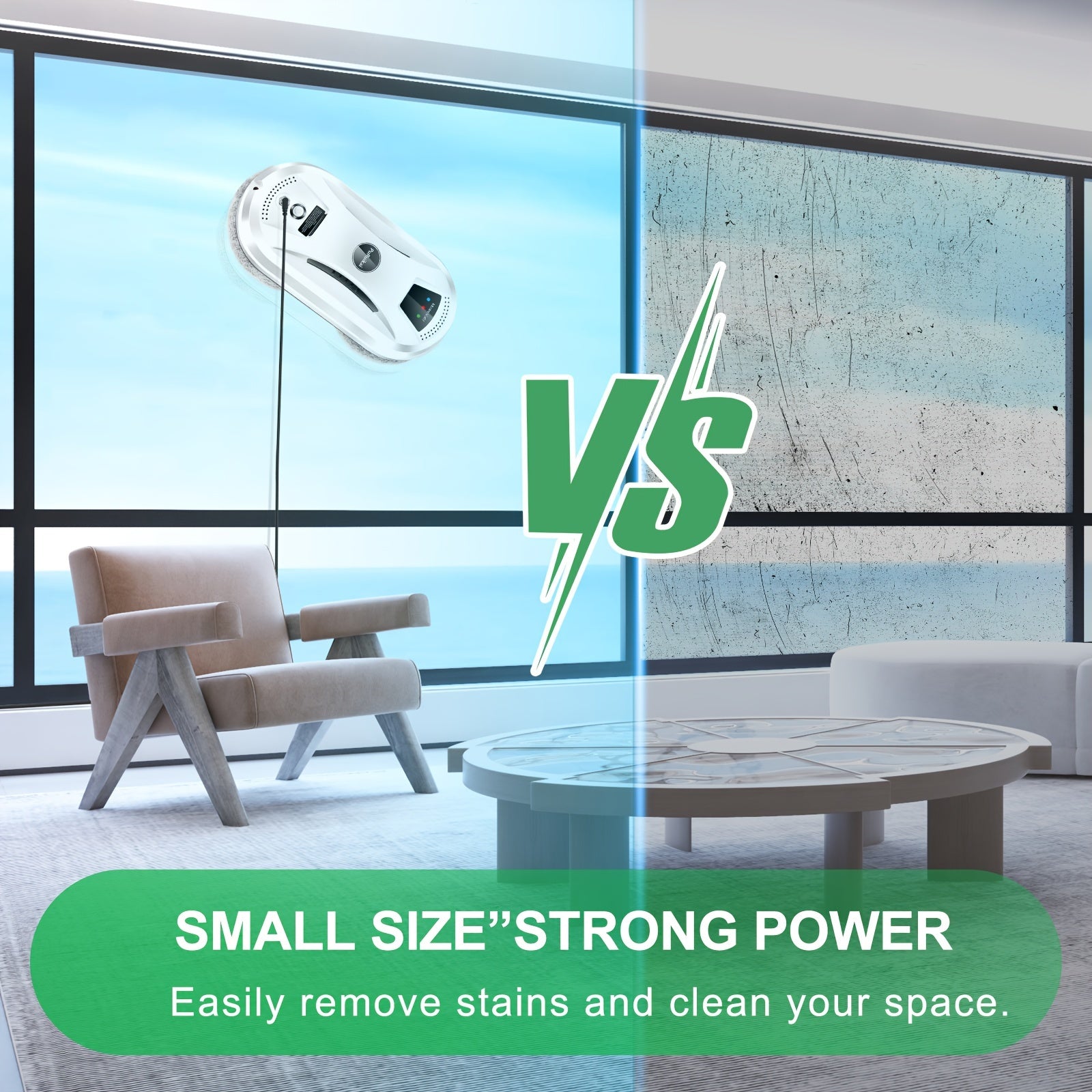Robotic Window Cleaner with Remote Control for Streak-Free Glass – Automatic Suction Cleaner for Windows, Mirrors & Doors | Thomler