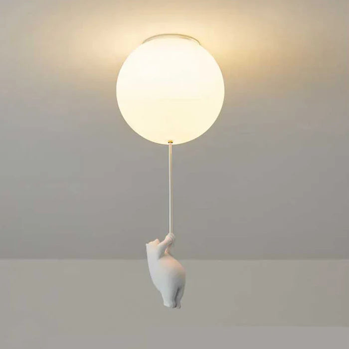 Kids Bear Balloon Ceiling Light Fixture - Whimsical Pendant Lamp for Nursery Bedroom Playroom | Thomler