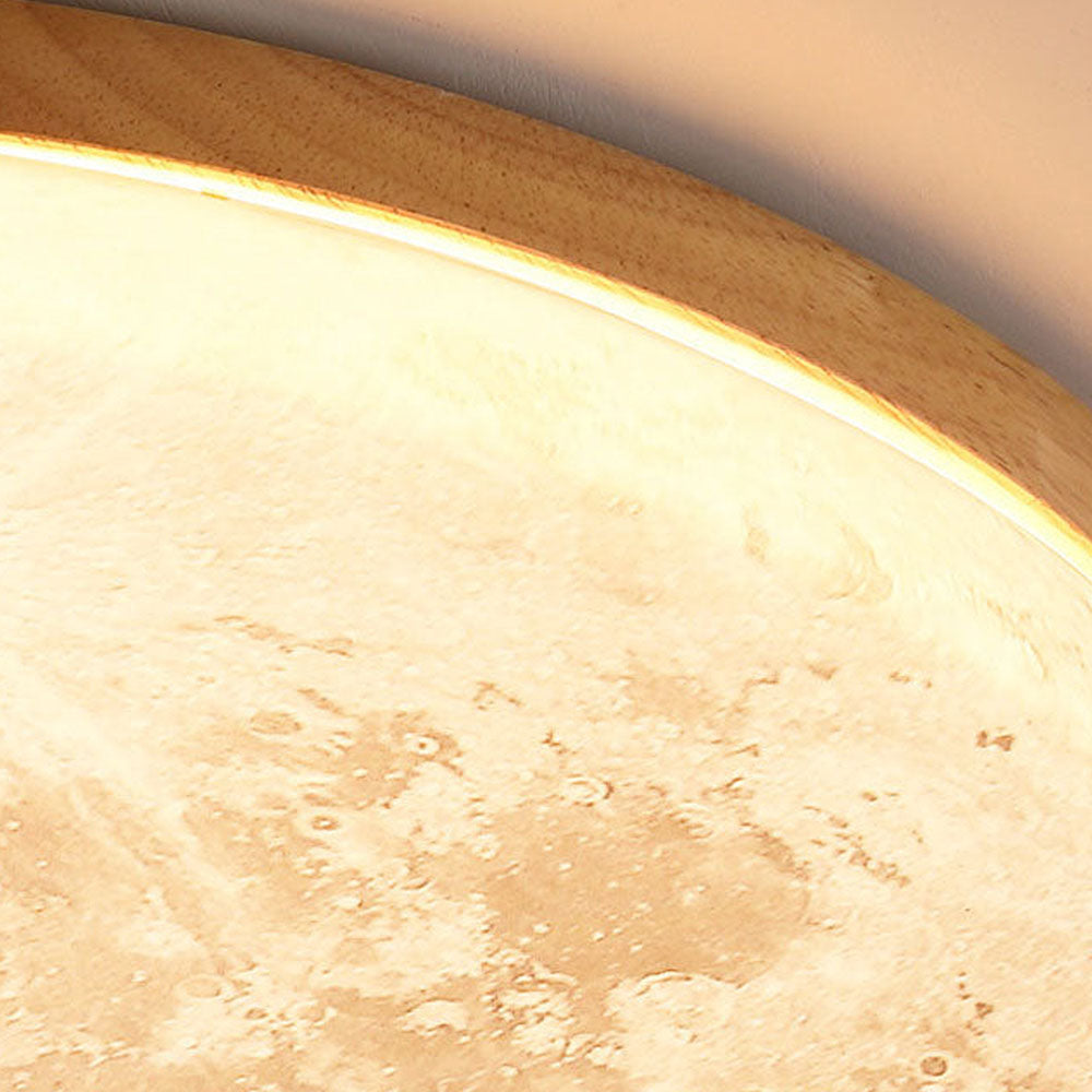 Ceiling Light Wood Acrylic 48.0 cm Moon Design Bedroom Living Room Flush Mount LED Ambient Lighting | Thomler