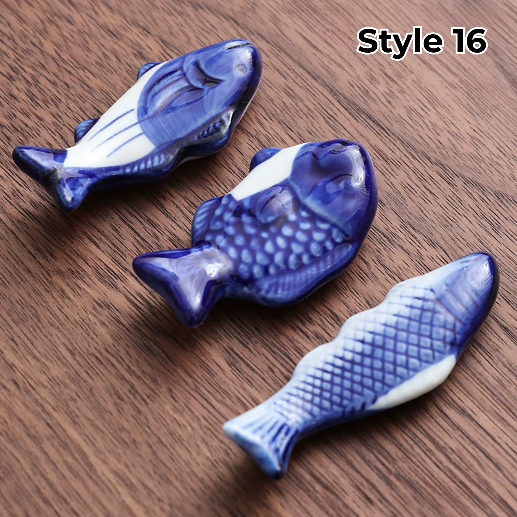 Porcelain Utensil Holders with Animal and Fruit Designs for Asian Dining – Set of 3 Decorative Tabletop Rests | Thomler