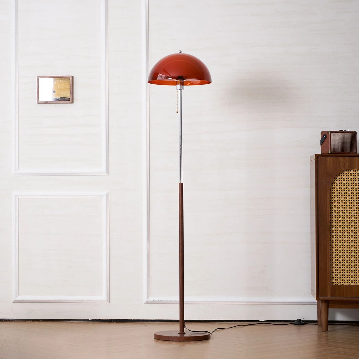 Floor Lamp Wood Metal Amber 160.0 cm Living Room Reading Light Retro Modern Mood Lighting | Thomler