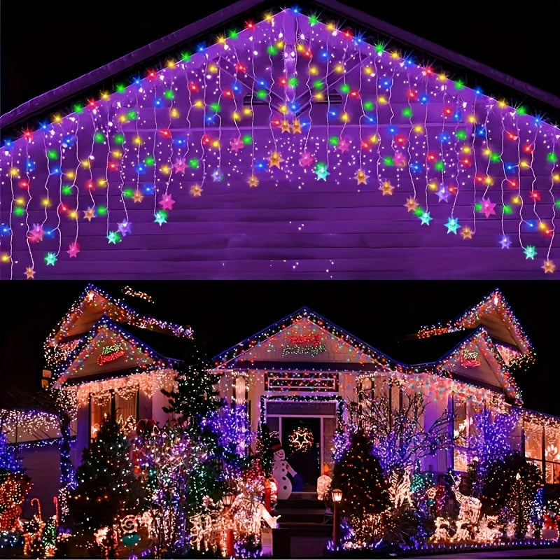 Snowflake String Lights | USB-Powered Holiday Decor with Multi-Color Glow | 13 ft Festive Strand for Christmas Tree, Window & Banister | Thomler