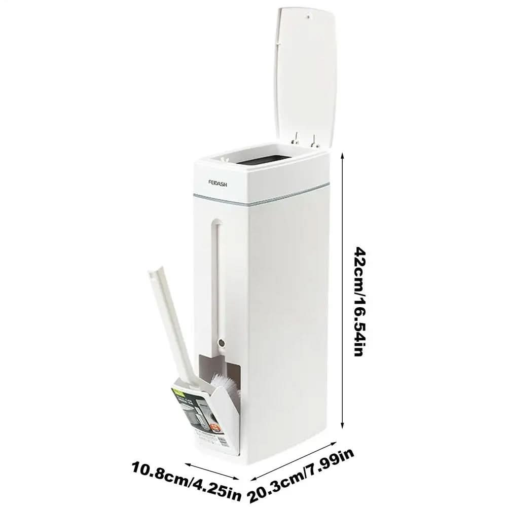 Dual-Function Bathroom Organizer – Narrow Waste Bin & Concealed Scrubber Holder | Thomler