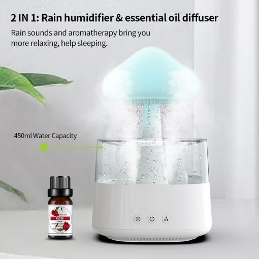 Tabletop Mist Maker with Gentle Glow – Waterfall Effect Humidifier for Aromatherapy & Ambient Lighting | Thomler