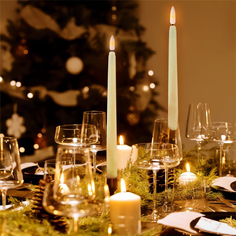 LED Candle Plastic 27.5 cm White Flameless Table Decoration Remote Controlled Dimmable Timer Light | Thomler