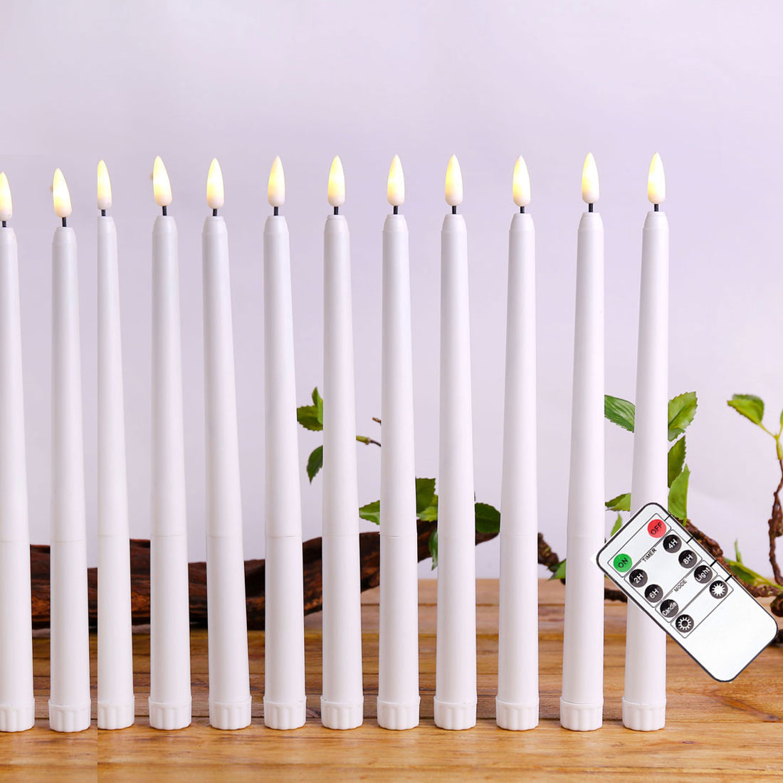 LED Candle Plastic 27.5 cm White Flameless Table Decoration Remote Controlled Dimmable Timer Light | Thomler