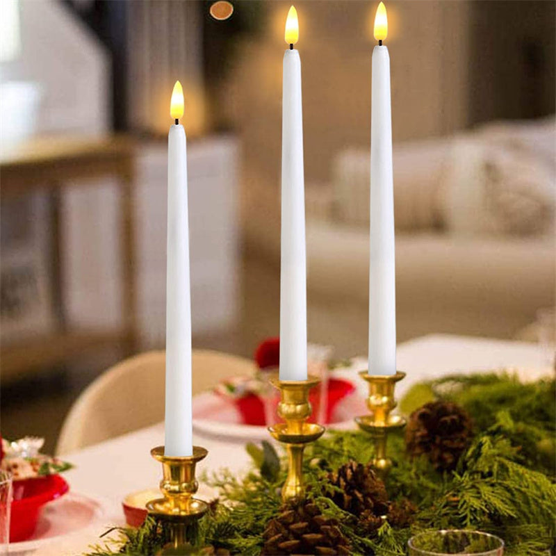 LED Candle Plastic 27.5 cm White Flameless Table Decoration Remote Controlled Dimmable Timer Light | Thomler