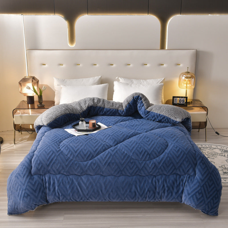 Sherpa Fleece Throw Blanket Quilted Winter Bedspread Soft Plush Heavyweight Comforter for Bed Couch Sofa Twin Full Queen King | Thomler