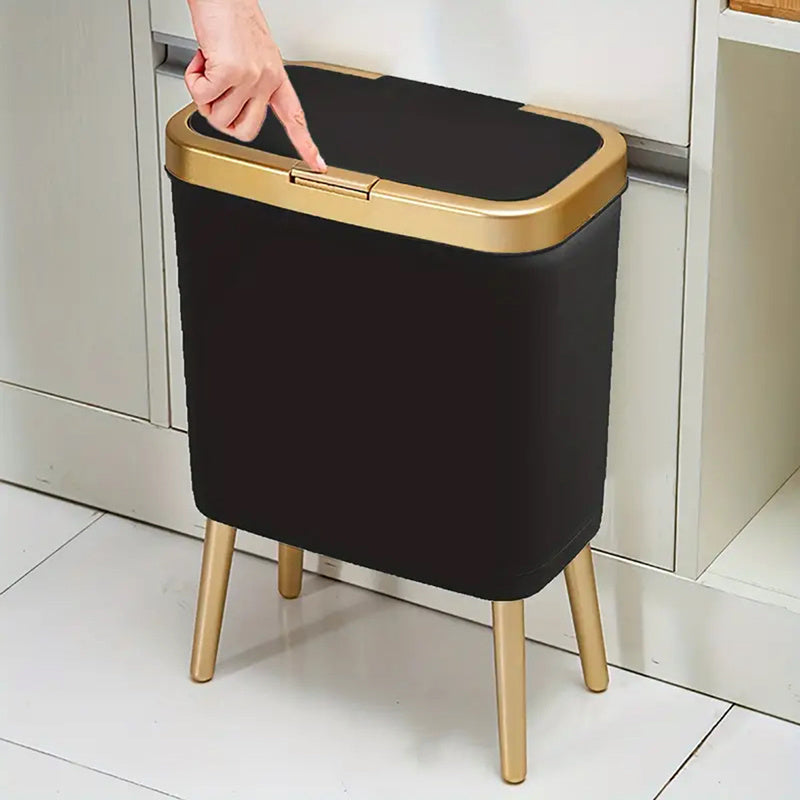 4-Gallon Pedestal Trash Can with Odor-Sealing Flip Lid – Slim Rectangular Waste Basket on Legs for Kitchen, Bathroom, Bedroom – Modern | Thomler