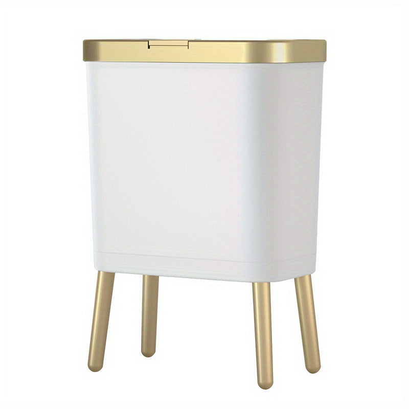 4-Gallon Pedestal Trash Can with Odor-Sealing Flip Lid – Slim Rectangular Waste Basket on Legs for Kitchen, Bathroom, Bedroom – Modern | Thomler
