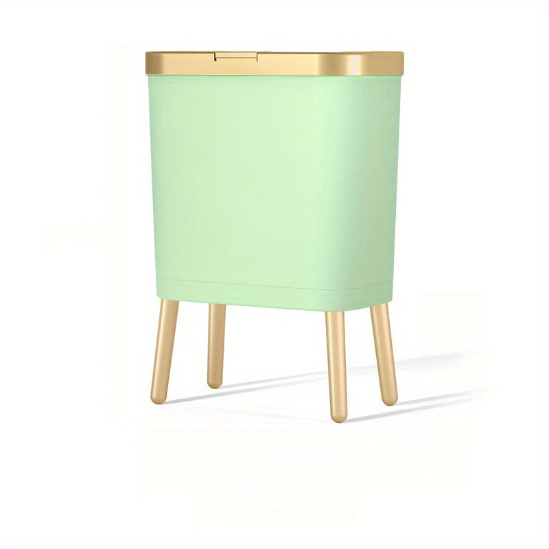 4-Gallon Pedestal Trash Can with Odor-Sealing Flip Lid – Slim Rectangular Waste Basket on Legs for Kitchen, Bathroom, Bedroom – Modern | Thomler