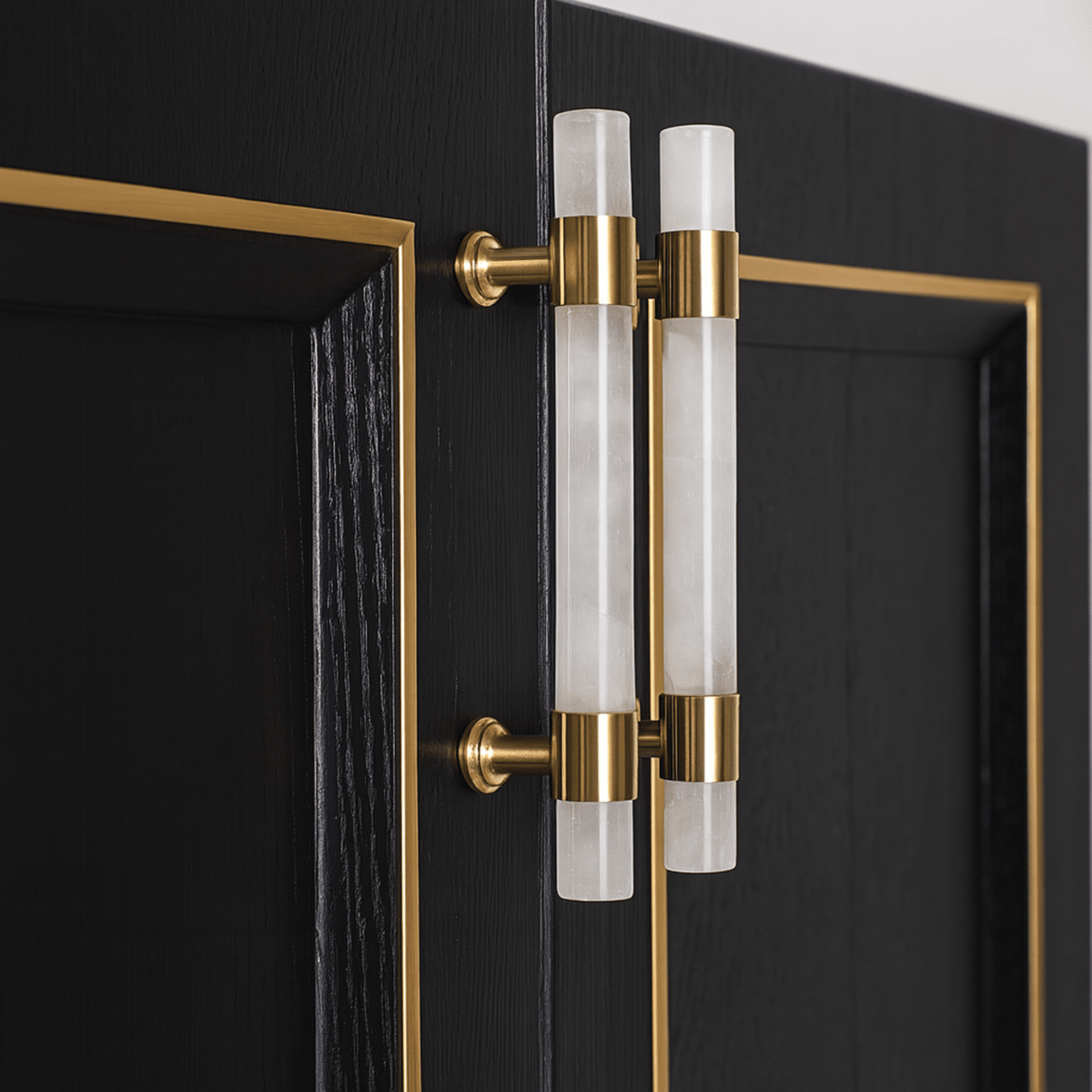 Genuine Stone & Brass Cabinet Pull – T-Bar Style for Kitchen, Closet, Dresser Drawer Hardware | Thomler
