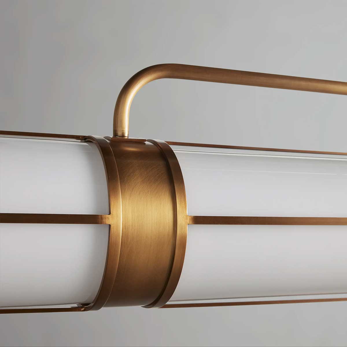 Industrial Pendant Light with Frosted Glass Tubes for Dining Room and Kitchen Island – Adjustable Drop Brass or Bronze – 4 or 5 Socket | Thomler