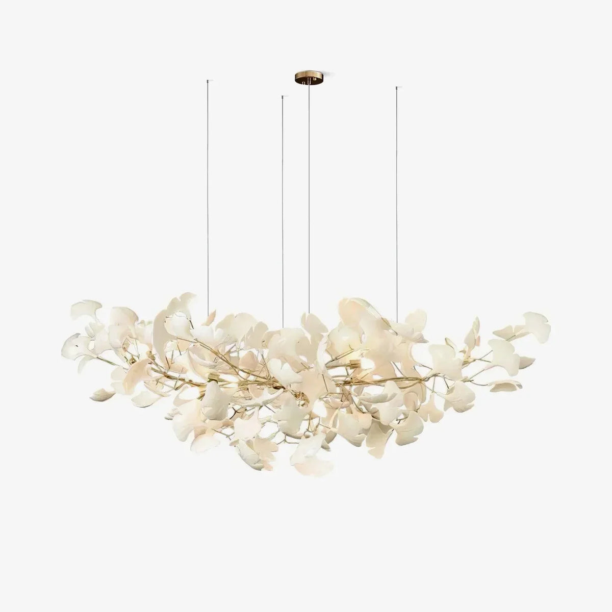 Curved Ceramic Chandelier with Gold or Nickel Hardware for Modern Dining Room & Bedroom | Thomler