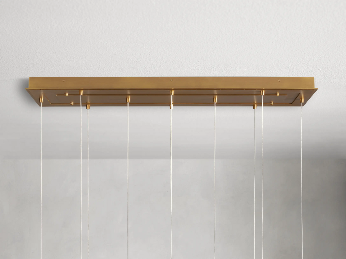 Modern Hanging Linear Chandelier with Hand-Blown Glass Globes & LED Lights for Dining Room & Kitchen Island | Thomler