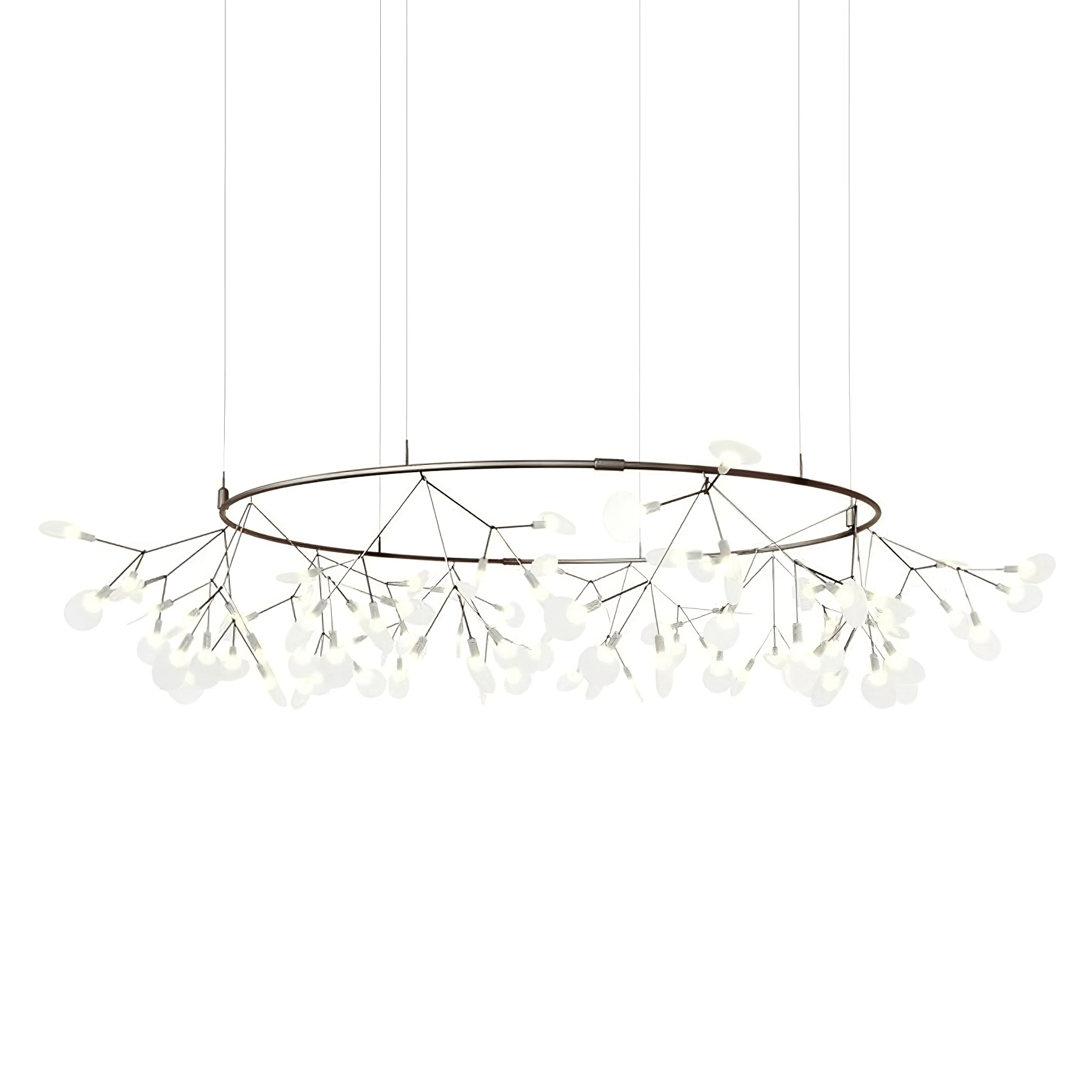 Black Firefly LED Chandelier 38.6 in Decorative Ceiling Light Warm Ambient Lighting Modern Living Room Bedroom Dining Area | Thomler