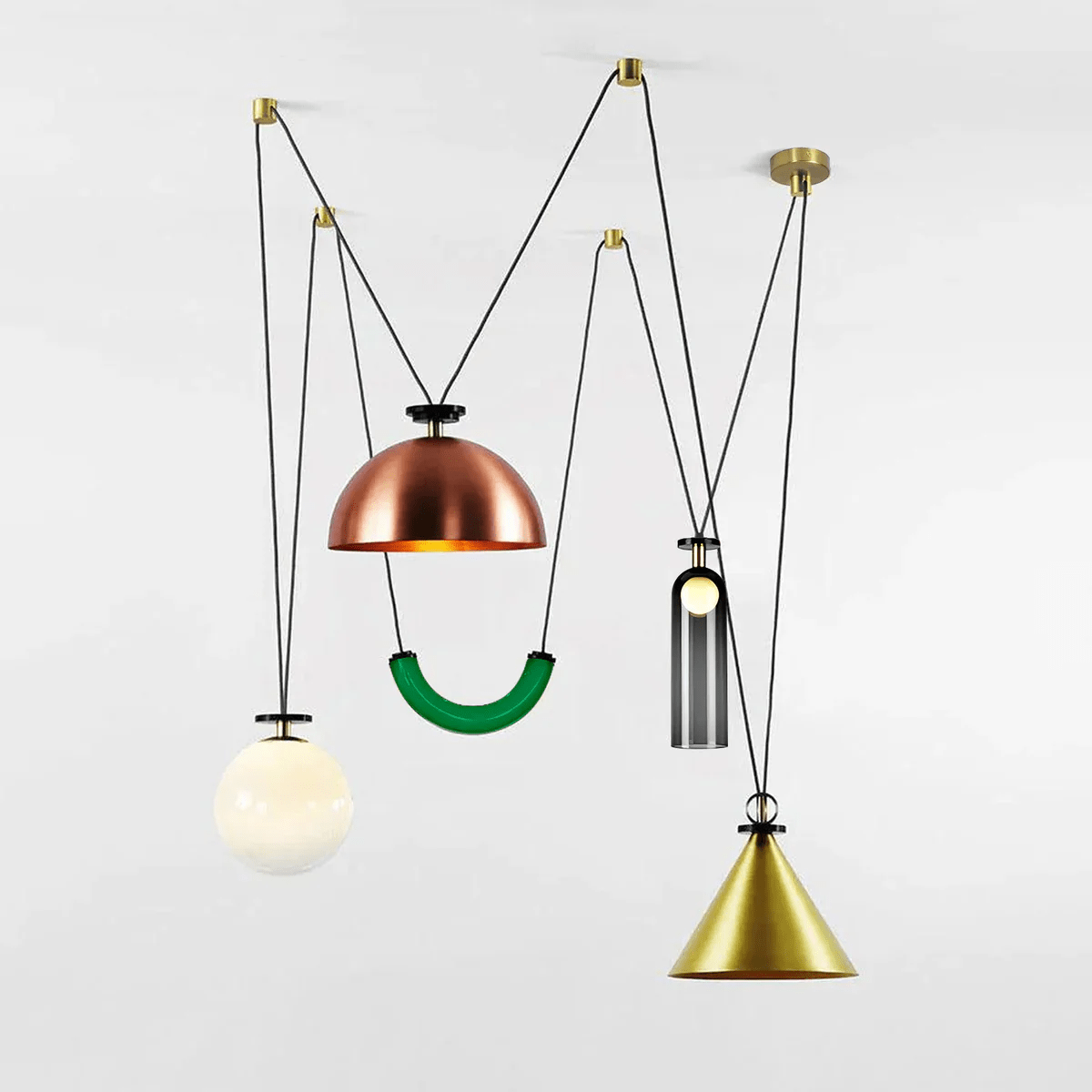 Metal Geometric Pendant Light 11.8 in Modular Ceiling Indoor Hanging Lamp | Thomler