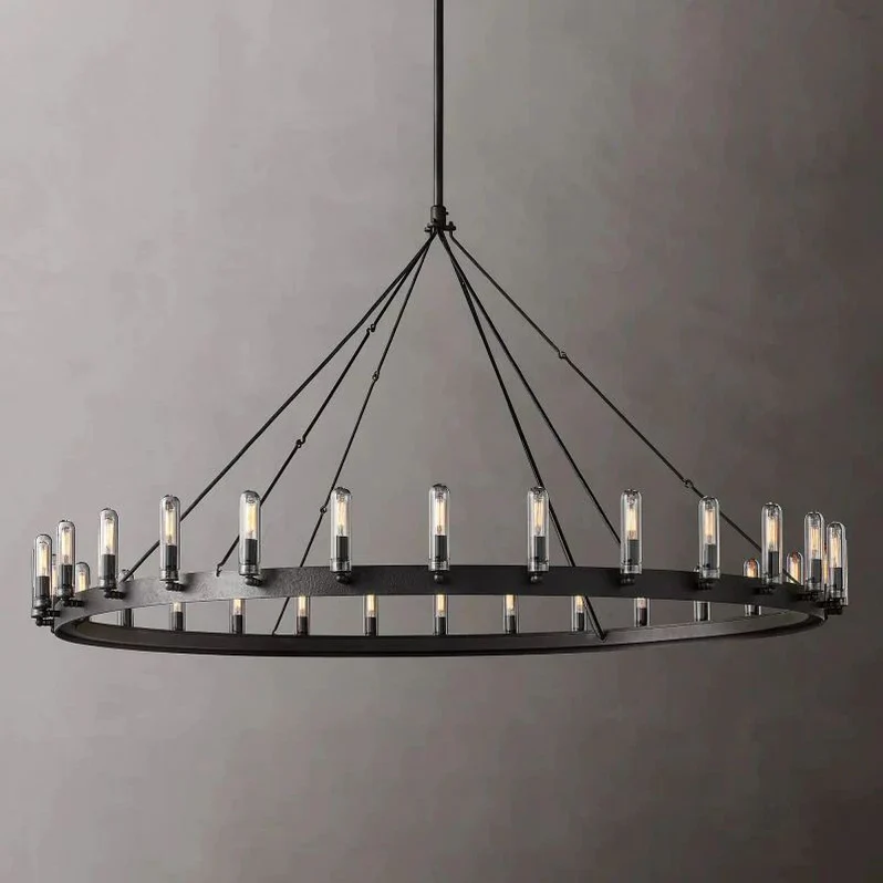 Spherical Industrial Chandelier with Edison-Style Bulbs for Dining Room, Restaurant & Large Living Spaces | Thomler