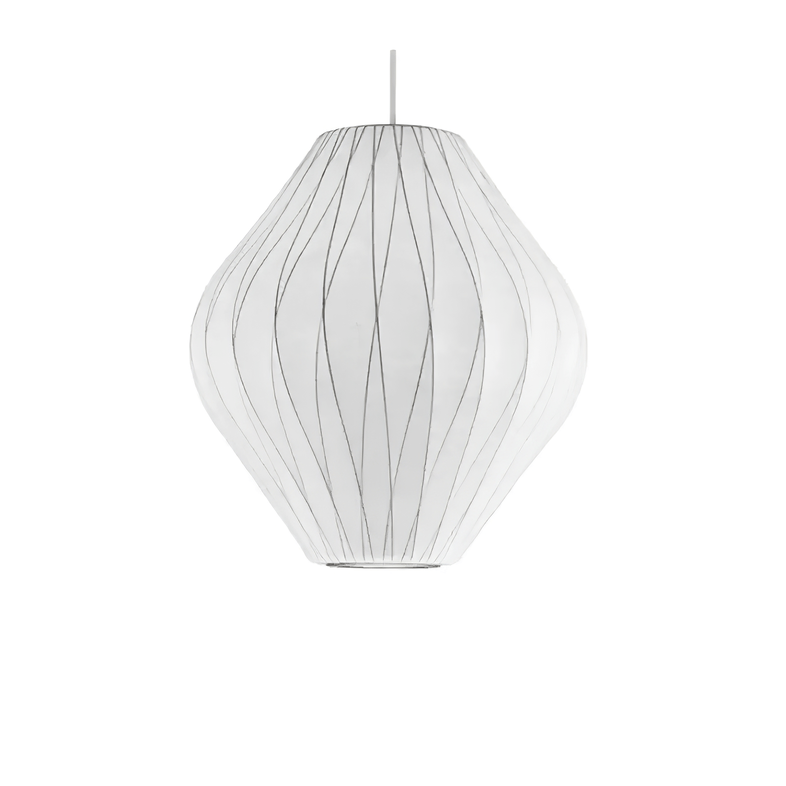 Bubble Silk Pendant Light 19.7 in White Ceiling Dining Room Modern Hanging Lamp | Thomler
