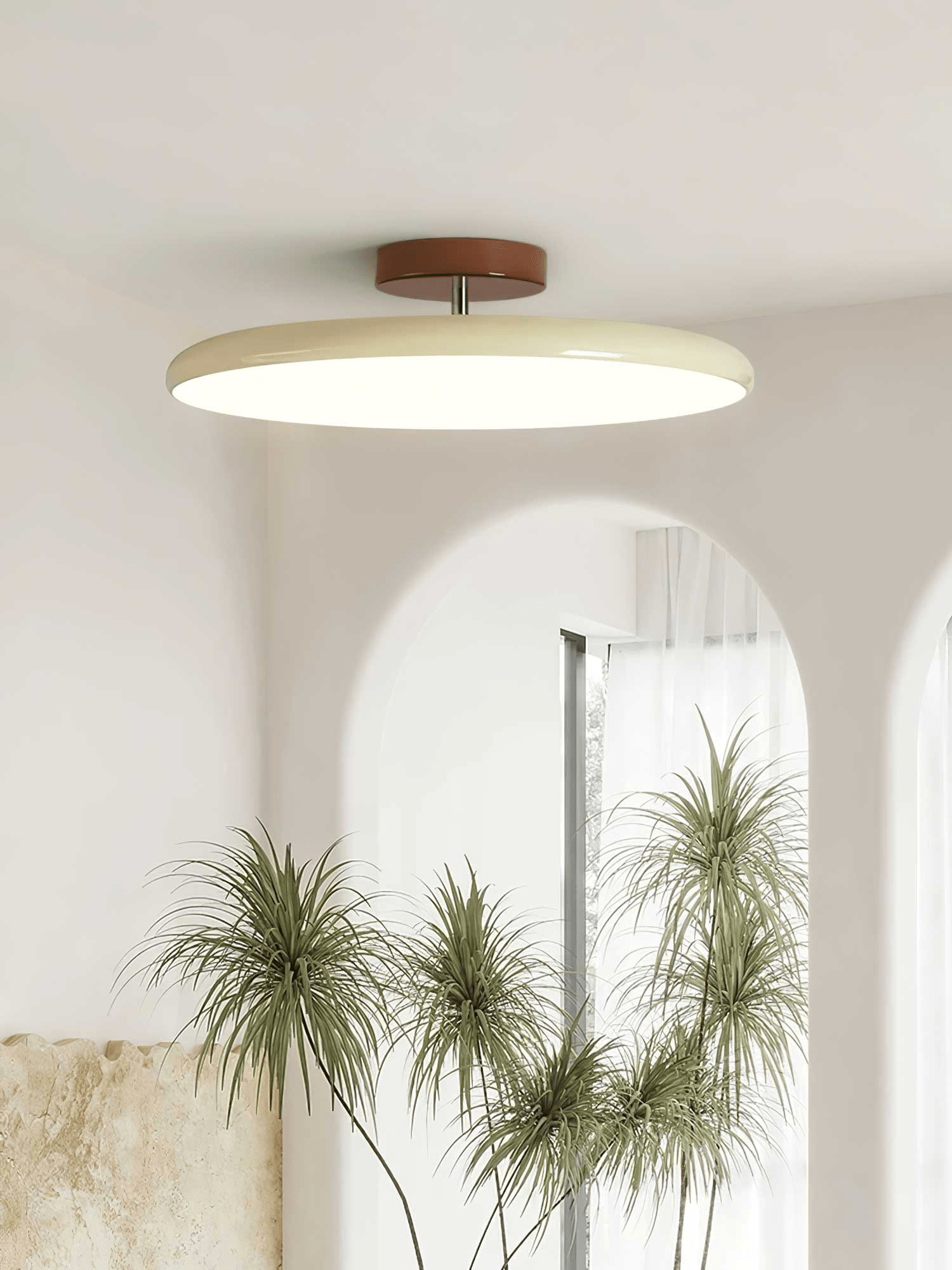 Drift Adjustable LED Ceiling Lamp 11.8 in Soft Ambient Indoor Lighting Beige Green | Thomler