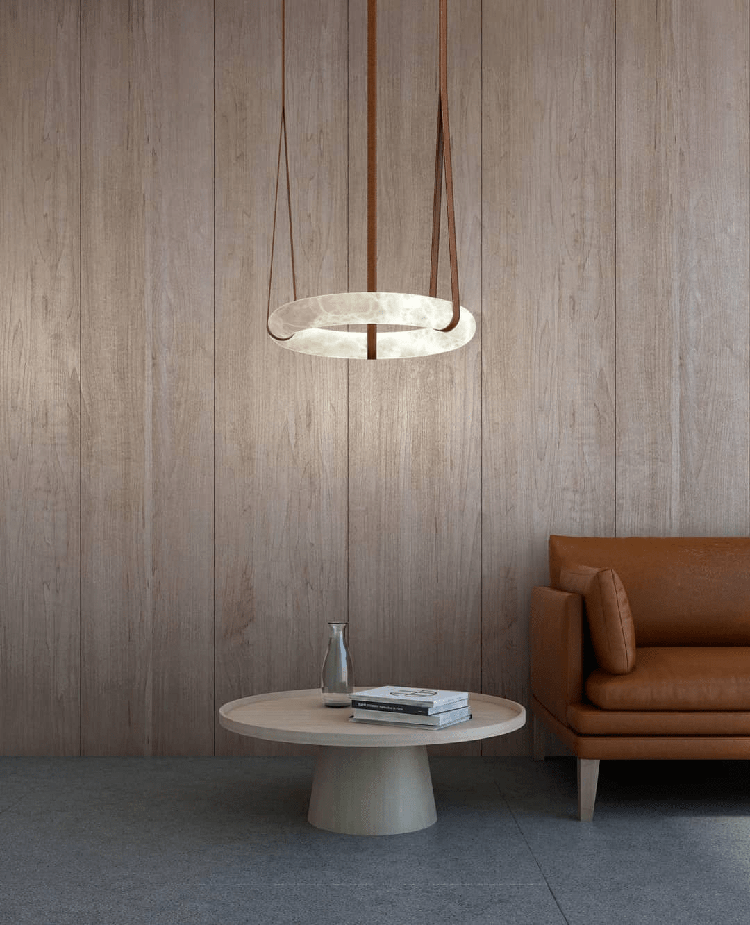 Pendant Light Alabaster Ring LED Ø 120.0 cm Gold Dining Room Halo Hanging Ceiling Lamp Adjustable | Thomler