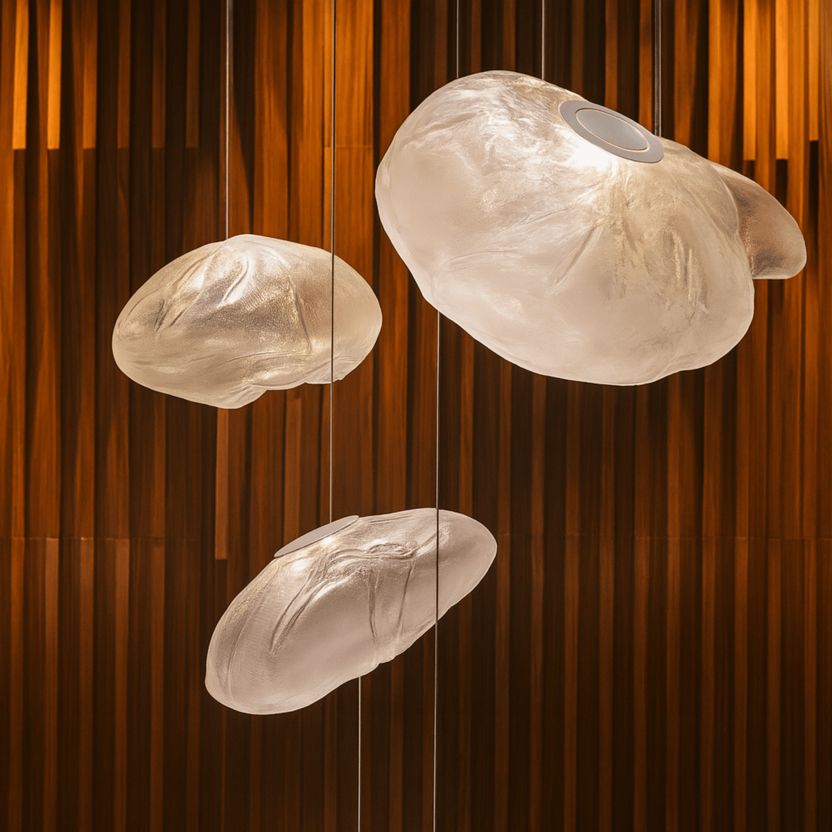 Handblown Sculptural Pendant in Warm Glass Finish for Dining Room Kitchen Island Loft Apartment | Thomler